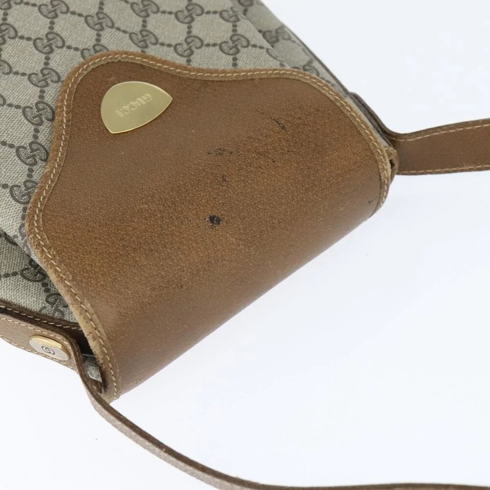 GUCCI GG Supreme Web Sherry Line Shoulder Bag PVC Beige Gold Auth 149255 - Picture 6 of 16